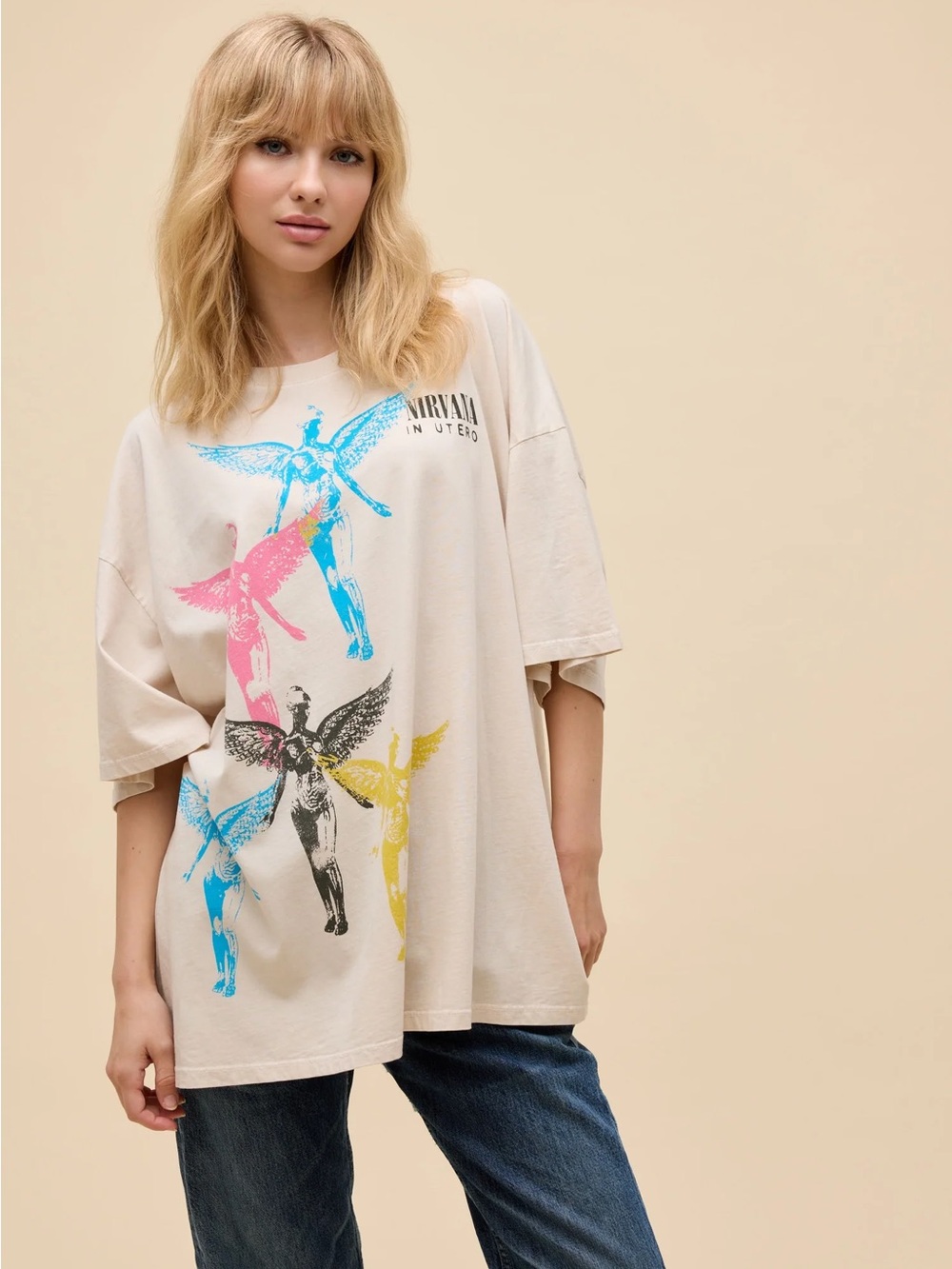Daydreamer Nirvana Angel Stamps OS Tee NWT New